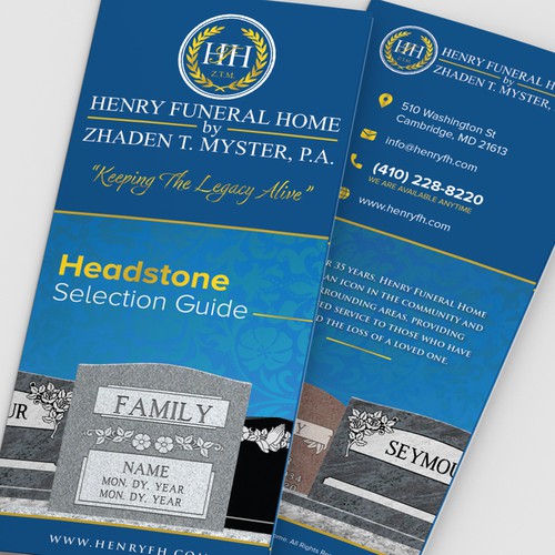 Design Headstone/Tombstone Brochure Design by Adventureholic