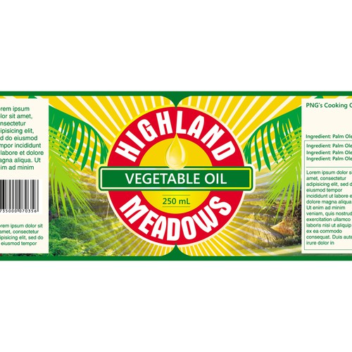 cooking oil label design