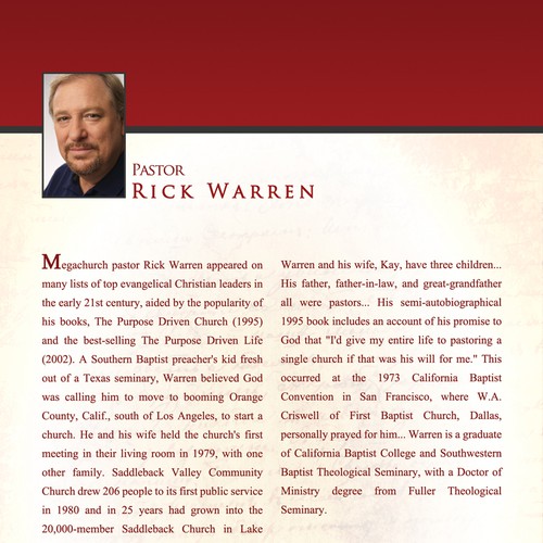Design Rick Warren's New Book Cover Design by SoLoMAN