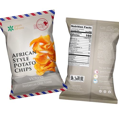 Design African style potato chips packaging Design by Shisiouk