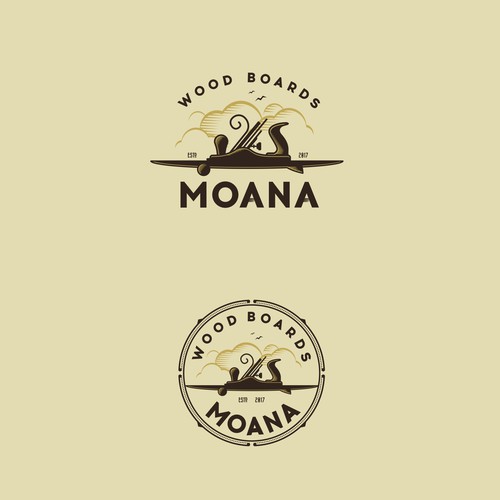 "Crie um logotipo para a nova marca de surf Moana WoodBoards" winning Logo design