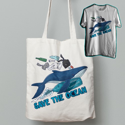 SAVE THE OCEAN OR SAVE THE OCEANS Design réalisé par AraiKupi