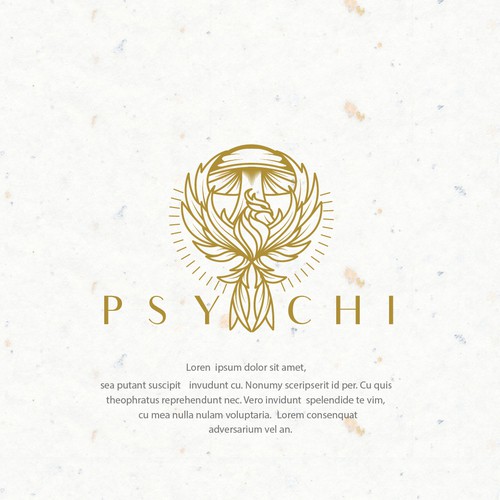 Psychi - a golden Phoenix and wild psilocybin mushrooms Design réalisé par congkek123