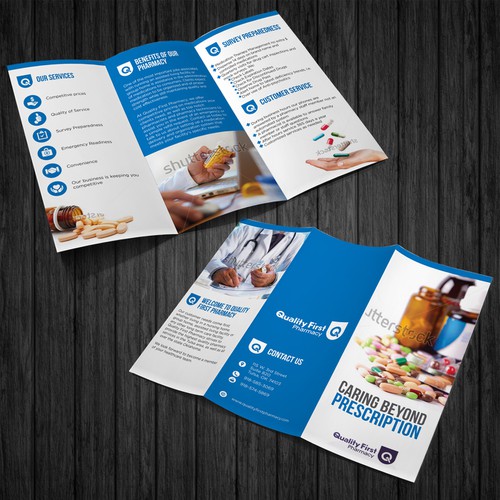 Design a eye-catching brochure for Quality First Pharmacy Réalisé par shoosh75