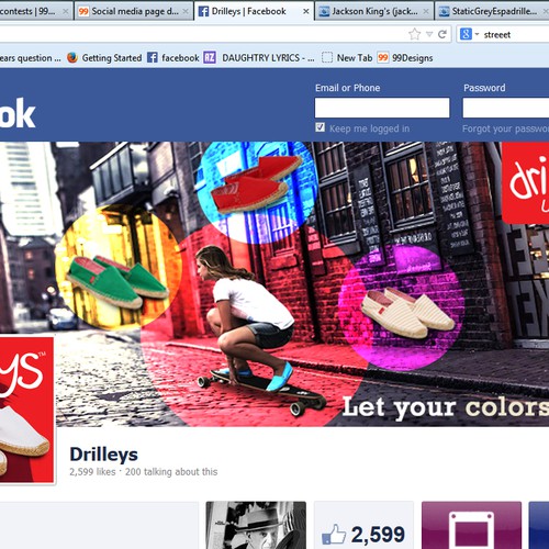 Facebook brand design for international Espadrille shoe company.  More work to follow! Réalisé par Akshay.ps