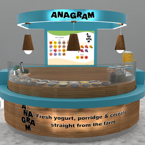 Design a 3D render for food serving kiosk Design by Ann Davis