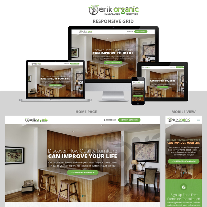 Dining Table Landing Page For Handmade Furniture Company Landing