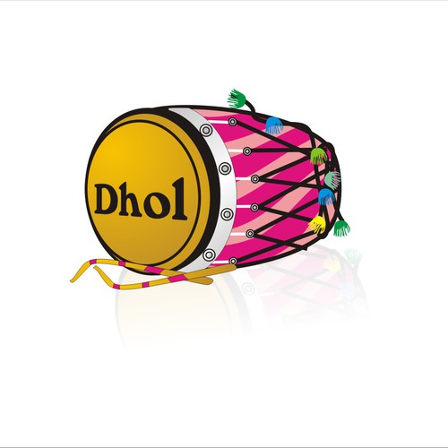 Image of a Dhol (Indian drum) with sticks | Other Graphic Design contest