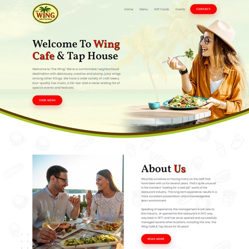Design A Fresh New Website for The Wing Cafe & Tap House! Design by MercClass