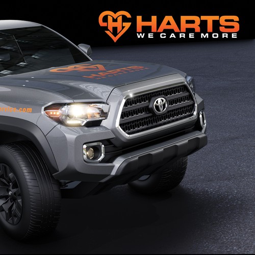 Harts Service Toyota Tacoma Partial Wrap Design by adelea