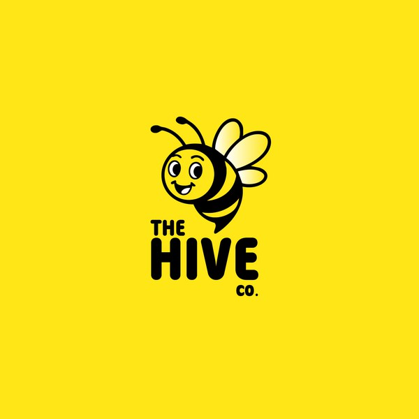 Cute Hone Bee Mascot Logo for The HIVE Co