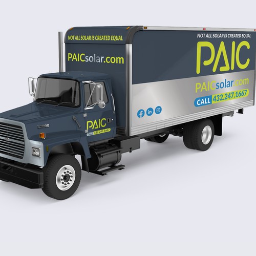 Design us an eye catching, modern, box truck wrap! Design by designsbymark