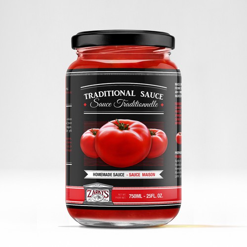 Create a modern upscale label for a jarred tomato sauce line Design by Partikules