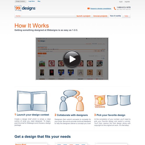 Redesign the “How it works” page for 99designs Design by jpeterson250