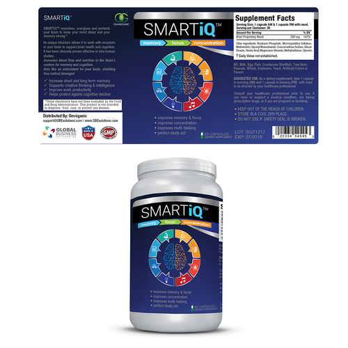 Brain Supplement Label Design Design by Jose_Armando