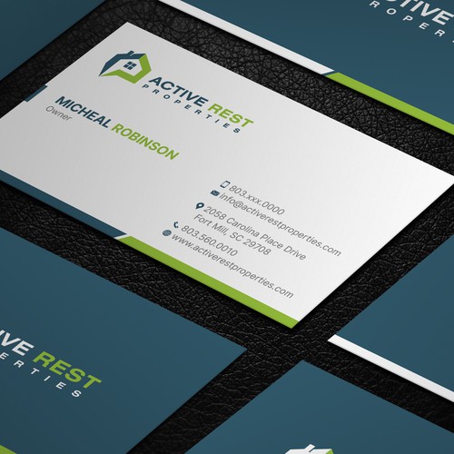 Modern Business Cards for Active Rest Properties Design by ™SF_Design™