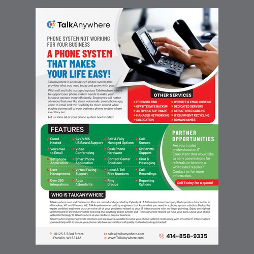 TalkAnywhere Sales Flyer Design by Dzine Solution