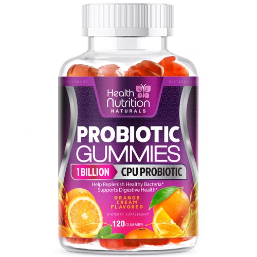 Healthy Probiotic Gummies Label needed for Health Nutrition Design von agooshe