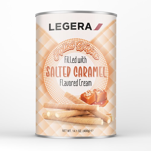 LEGERA Wafer Rolls Pack 125 gm - Salted Caramel Design by Nirmana92