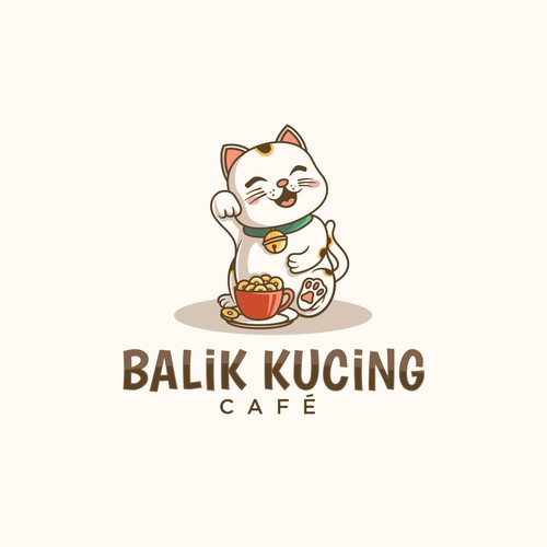 Design a cat cafe logo Design by GKeso_Designs