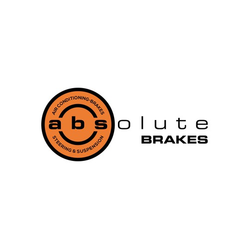 Absolute Brakes - Auto repair shop logo focused on repairing brakes Design by Canoz