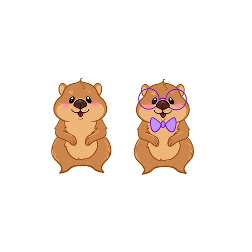 Quokka (the happiest animal in the world) mascot for AI powered wellness app Design by Anastasia1995