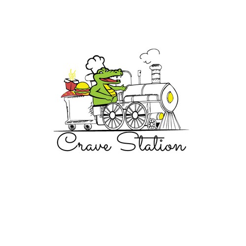 Logo for train-themed, beach side food court in South Carolina Design by sloba0512