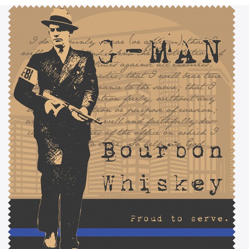 G-Man Whiskey Is seeking a distinctive design for our new brand. Design by Windmill Designer™