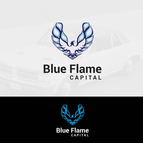 We need a Blue Flame Logo worthy of classic car hood status...but not...really. Design by SIXgenius