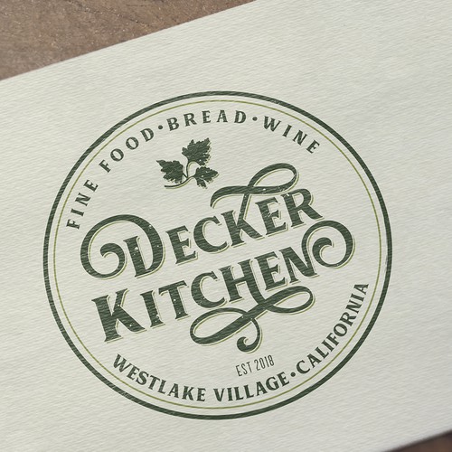 Create a rustic artisan logo for Decker Kitchen Design by Graphema Digital