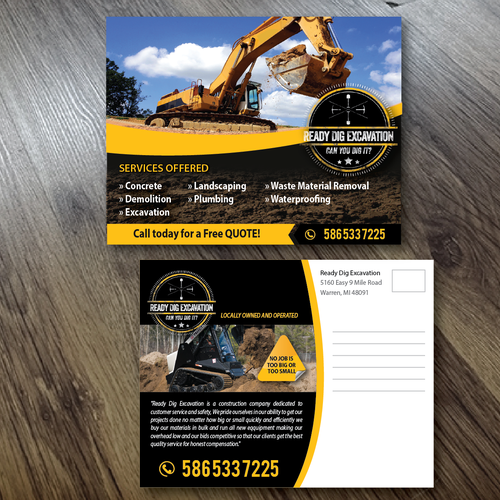 Exciting and rugged landscape postcard for Ready Dig Excavation Design by Alex986