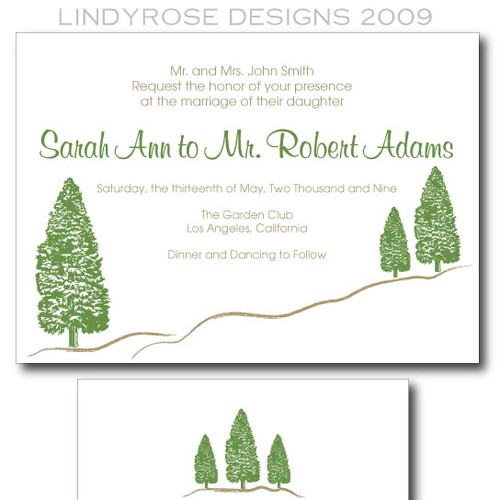 Letterpress Wedding Invitations Design por Lindyrose Designs