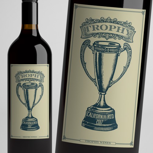 ***Bring the vision to LIFE *** TROPHY Wines - CATCHY MODERN WINE LABEL - have a look at attached guide files! Ontwerp door Windmill Designer™