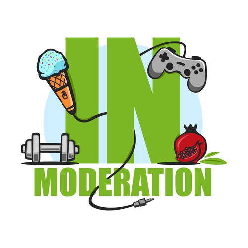 Update a logo for a fun health based podcast - In Moderation Design by Storiebird