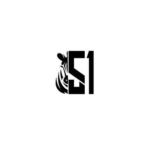 Edgy, Tough, Rugged, clothing Logo cleverly combining "Zebra" and "51" in a unique way. Design by Koko.Art