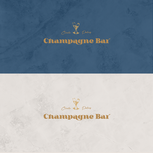 Luxury and modern Champagne Bar logo Design by ABUSAMRA