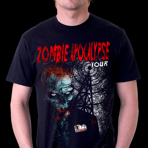 Zombie Apocalypse Tour T-Shirt for The News Junkie  Design by THE RADIANT CHILD