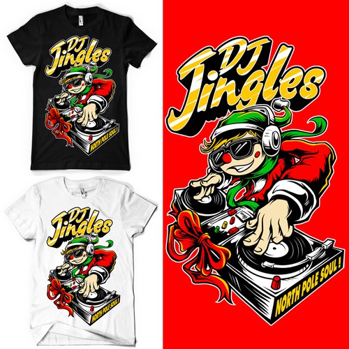 Create a great caricature of DJ Jingles spinning the Christmas hits! Design by ABP78
