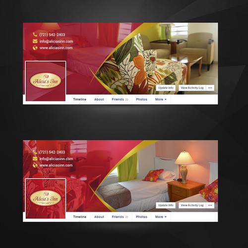 Design by arc44 titled "Facebook For Alicia's Inn"