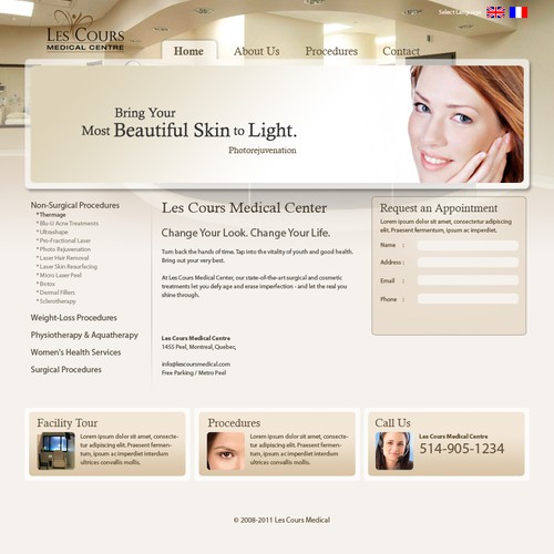 Les Cours Medical Centre needs a new website design Réalisé par bounty hunter