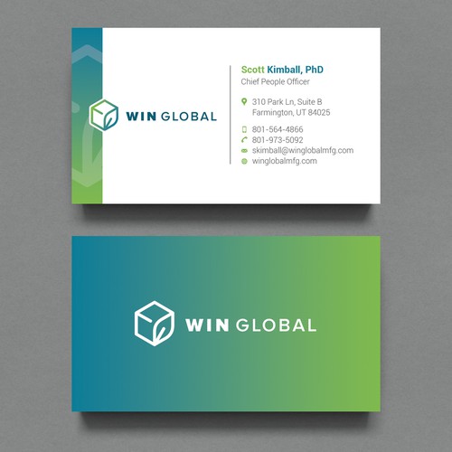 WIN Global Business Card Design Diseño de CurveSky™ ☑️