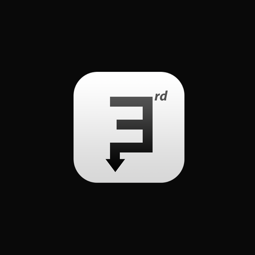 Create a black on white icon/button to represent "3rd button down" Design by 1lya2 ™