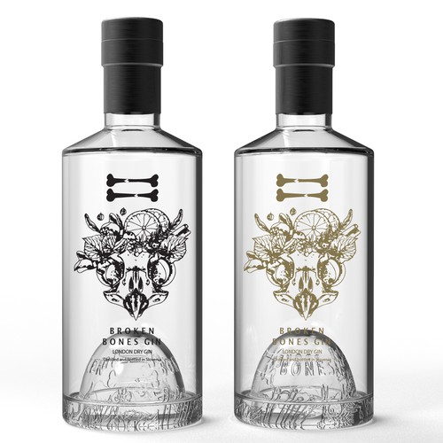 Broken Bones gin bottle Design by Iztok, Ivana (IZ+IV)