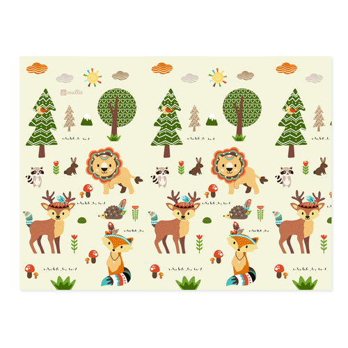 Illustration of kids playmat with animals Design by ies