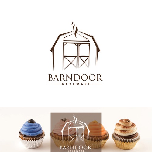 Create a "cool rustic" styled logo of a Barn Door for Barn Door Bakeware Logo Design by Studio644