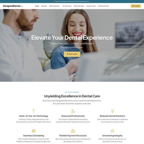 Home page for dental practice Design by keilaMaria