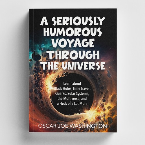 Design an exciting cover, front and back, for a book about the Universe. Design by -Saga-