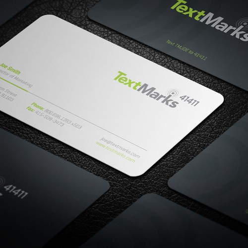 Create new business cards for text message provider Design by Advero