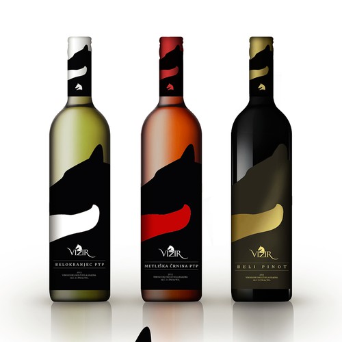 Bottle label design for wine cellar Vizir Diseño de Despect