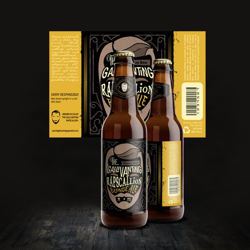 "The Gallivanting Rapscallion" beer bottle label... Design by _fra_